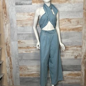 Free People Sasha Convertible Wide-Leg Jeans size small and large light blue